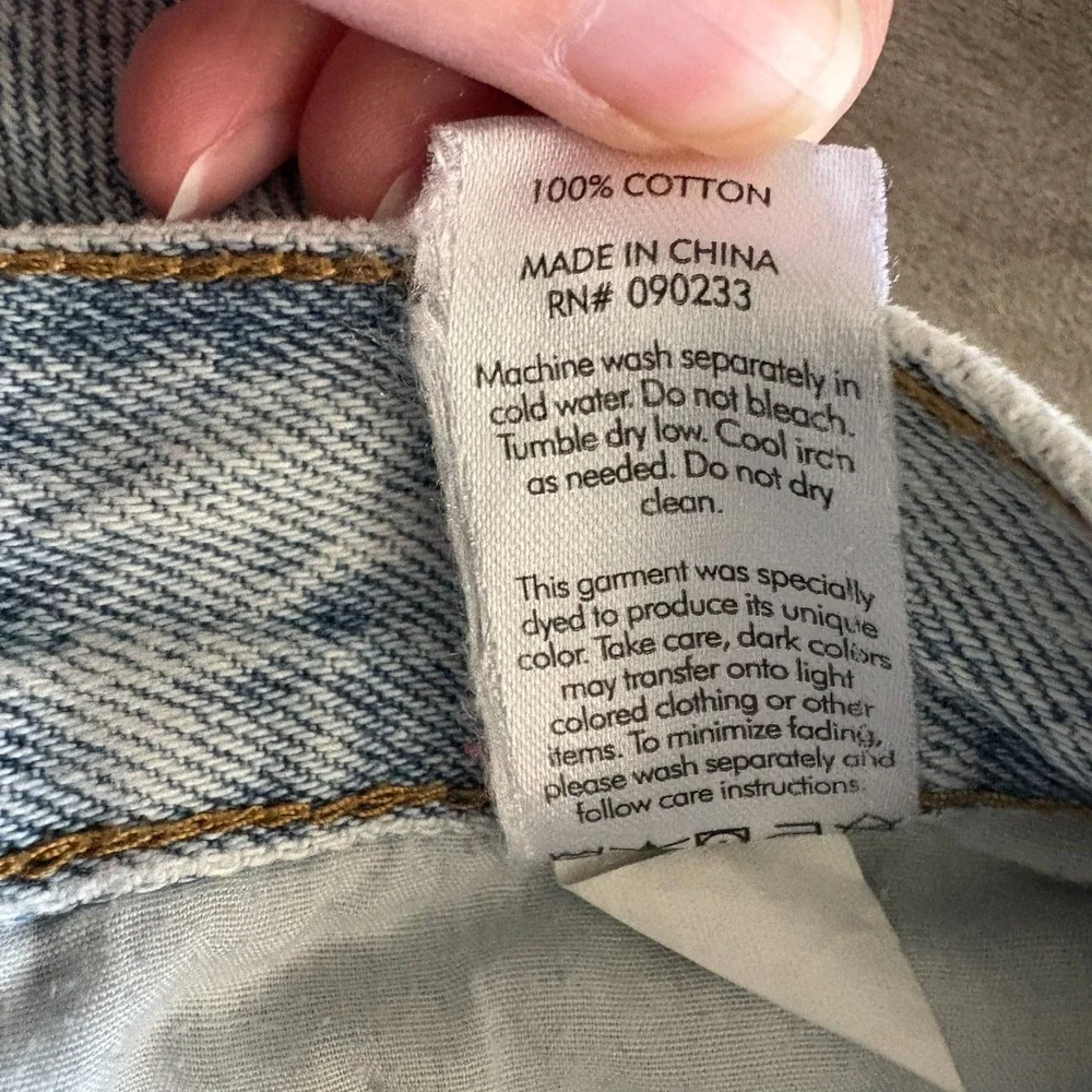 PacSun High Rise Straight‎ Leg Jeans Women's Size 27 Light Wash Denim Blue Flaw - Picture 11 of 16